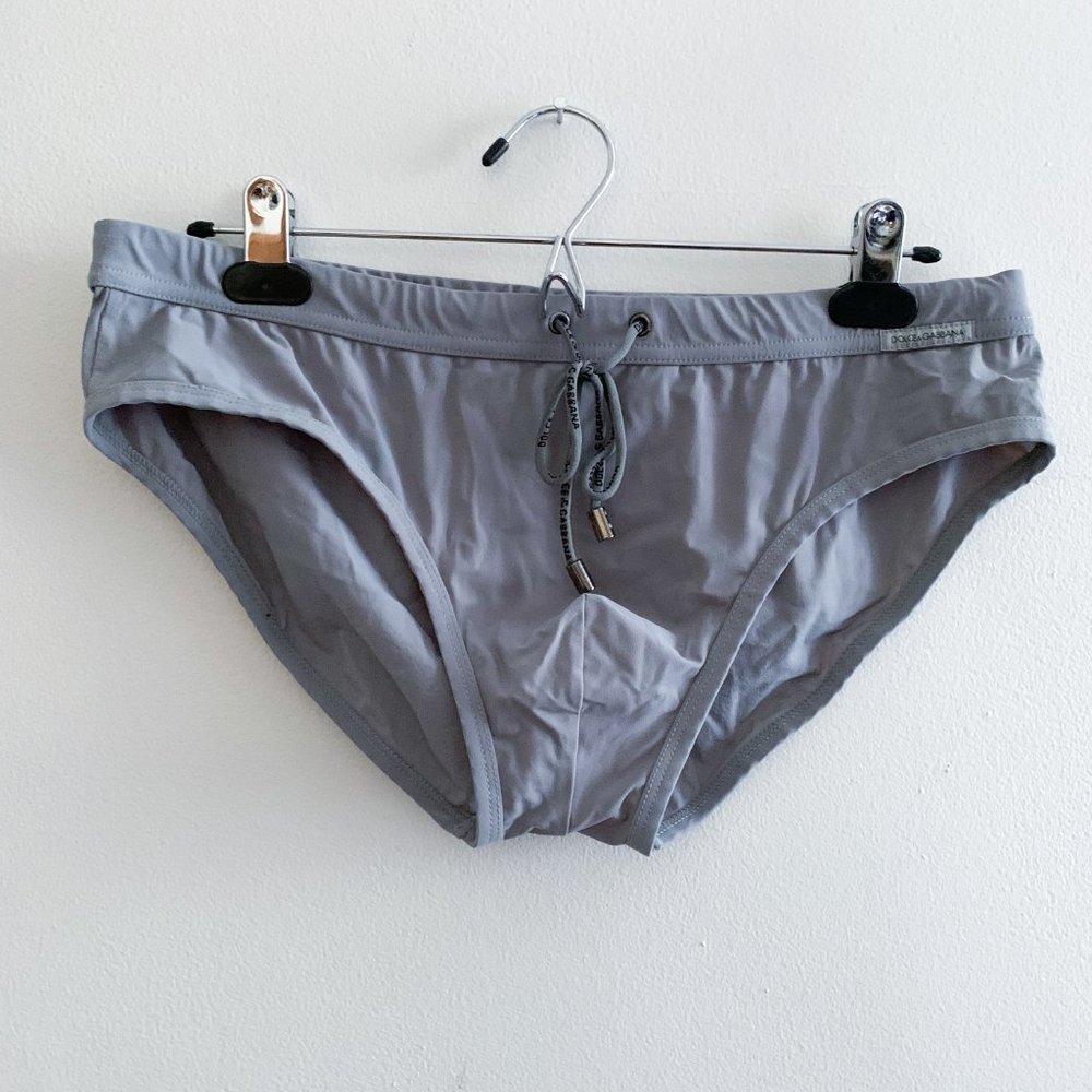 Dolce and Gabbana Beachwear Grey Swim Briefs